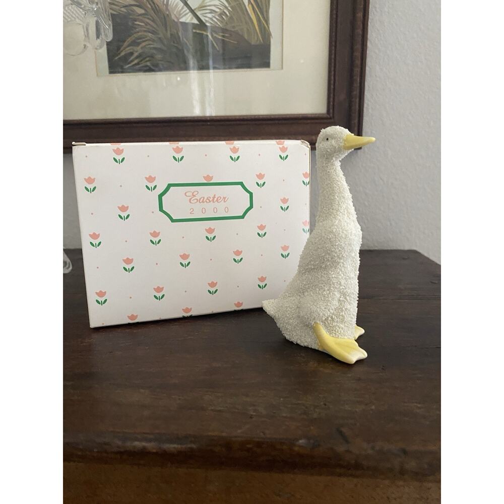 Vintage Dept 56 Snowbunnies SPRINGTIME STORIES Easter Goose 2000